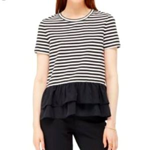 Kate Spade ♠️ striped ruffle shirt